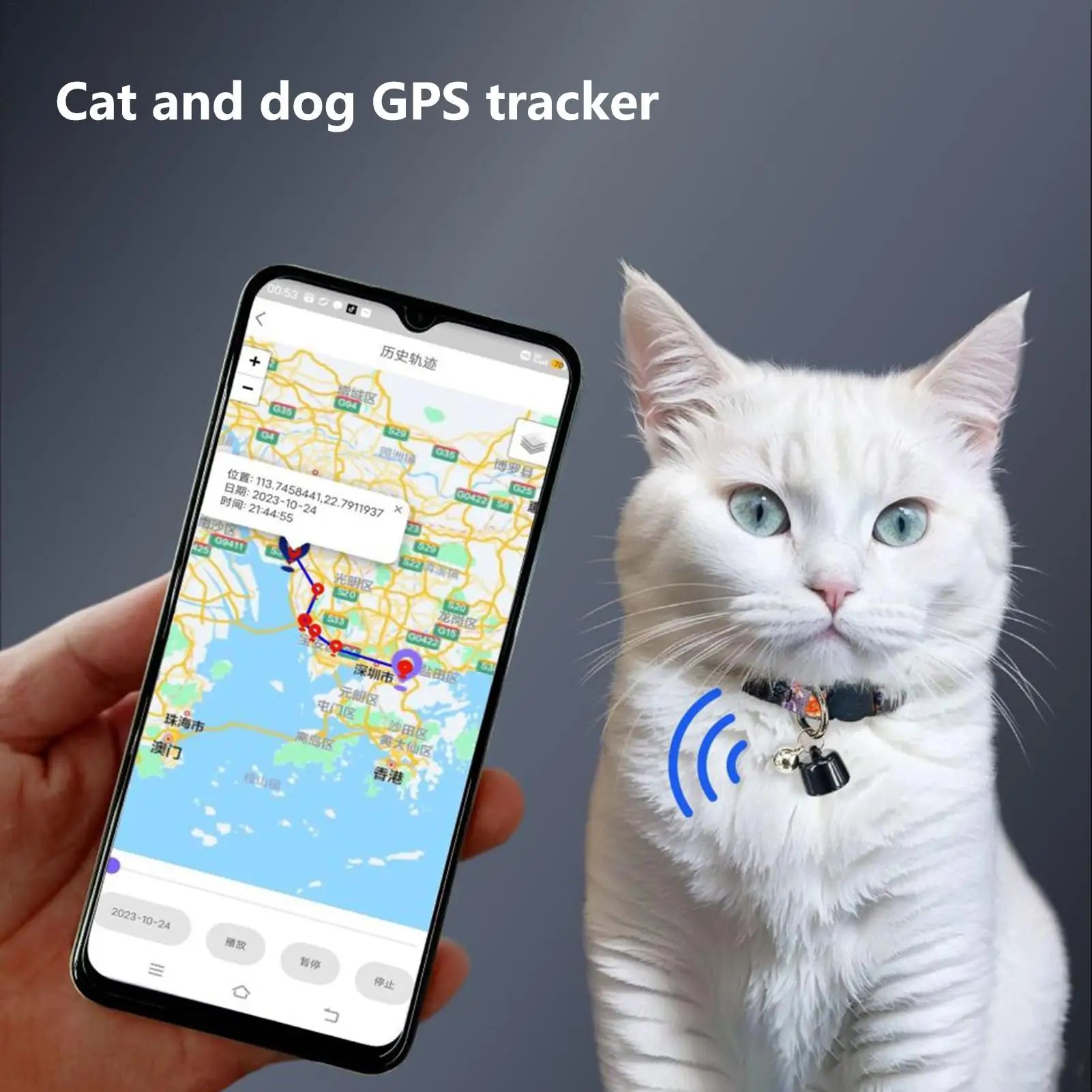 Mini GPS Tracker for Pets Birds Pigeon, Waterproof Real-Time Location Tracking, Anti-Loss Device with Geo-Fencing for Dogs Cats